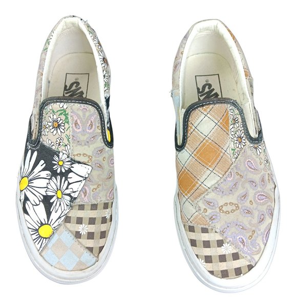 Vans Meadow Patchwork Slip On Sneakers Daisies Vans SZ 6 - Picture 6 of 8